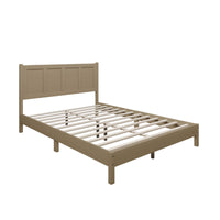 Home Design Rogers Solid Wood Platform Bed Frame with Panel Headboard, No Box Spring Needed, Sturdy& Durable