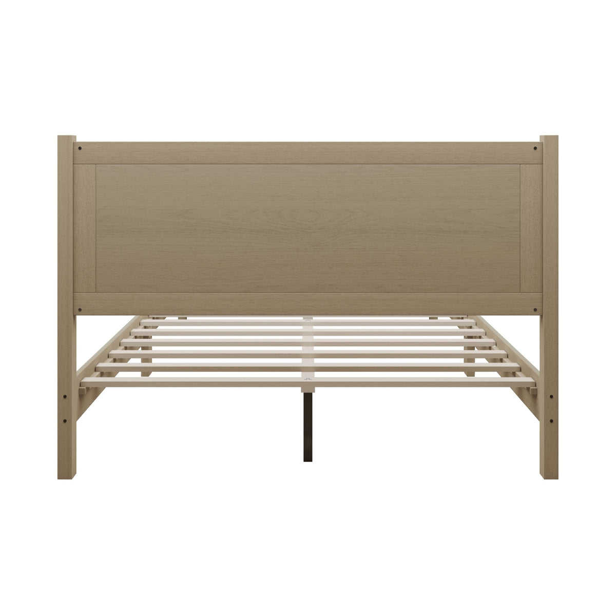 Home Design Rogers Solid Wood Platform Bed Frame with Panel Headboard, No Box Spring Needed, Sturdy& Durable