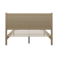 Home Design Rogers Solid Wood Platform Bed Frame with Panel Headboard, No Box Spring Needed, Sturdy& Durable