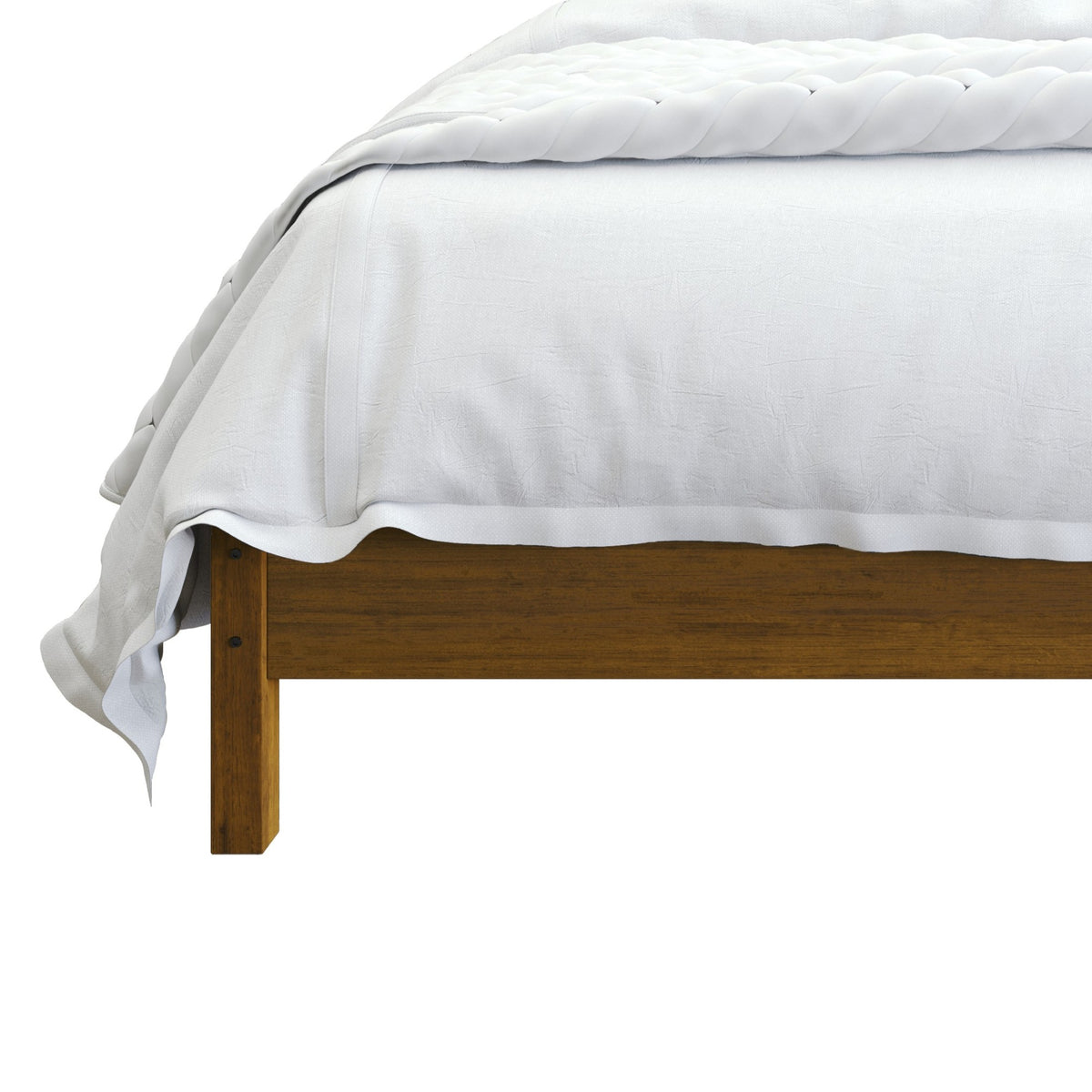 Home Design Rogers Solid Wood Platform Bed Frame with Panel Headboard, No Box Spring Needed, Sturdy& Durable