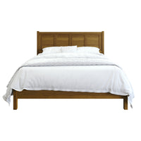 Home Design Rogers Solid Wood Platform Bed Frame with Panel Headboard, No Box Spring Needed, Sturdy& Durable