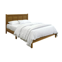 Home Design Rogers Solid Wood Platform Bed Frame with Panel Headboard, No Box Spring Needed, Sturdy& Durable