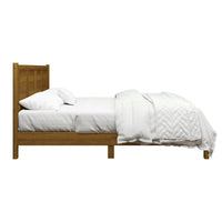 Home Design Rogers Solid Wood Platform Bed Frame with Panel Headboard, No Box Spring Needed, Sturdy& Durable