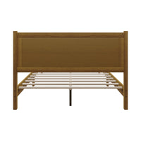 Home Design Rogers Solid Wood Platform Bed Frame with Panel Headboard, No Box Spring Needed, Sturdy& Durable
