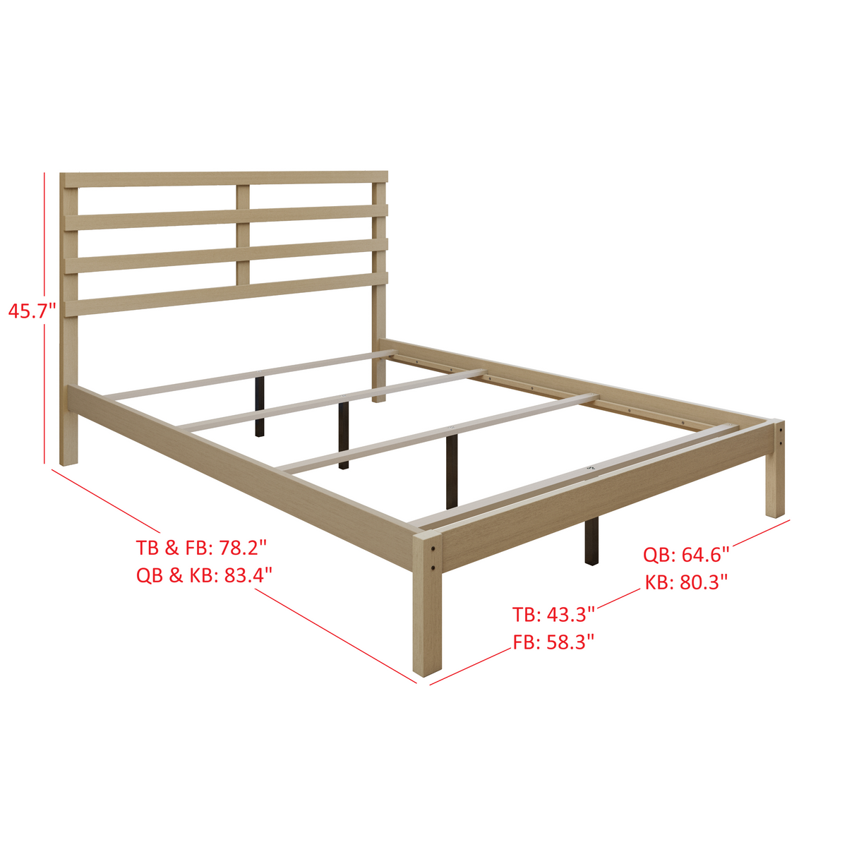 Home Design Winona Wood Panel Bed Frame for Adult