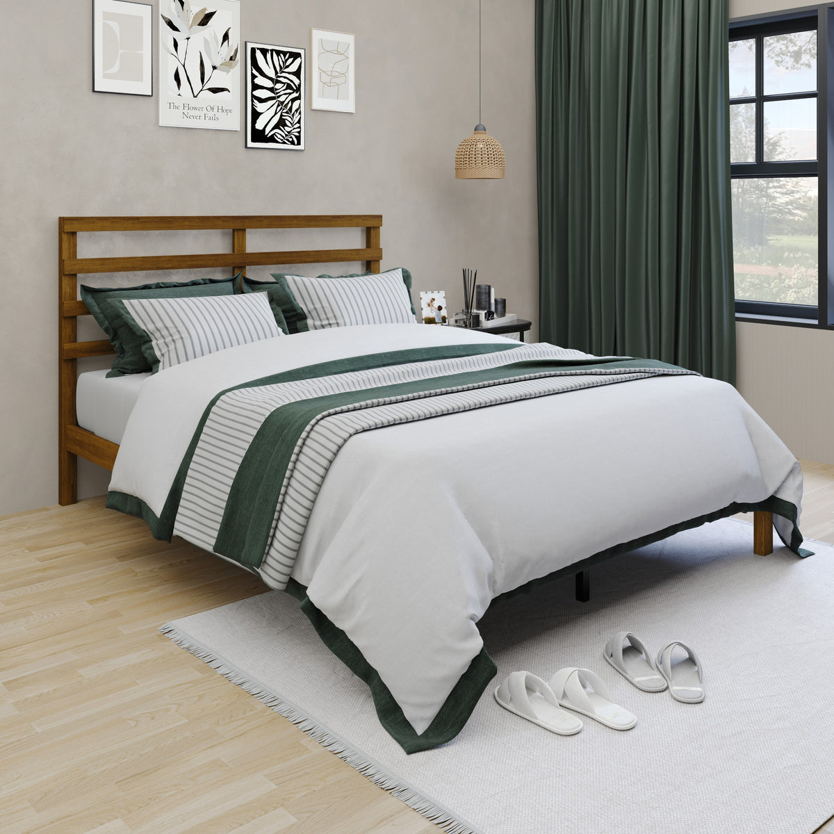 Home Design Winona Wood Panel Bed Frame for Adult