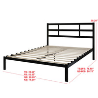 Home Design Sumter Metal Bed Frame for Adult, Easy Assembly