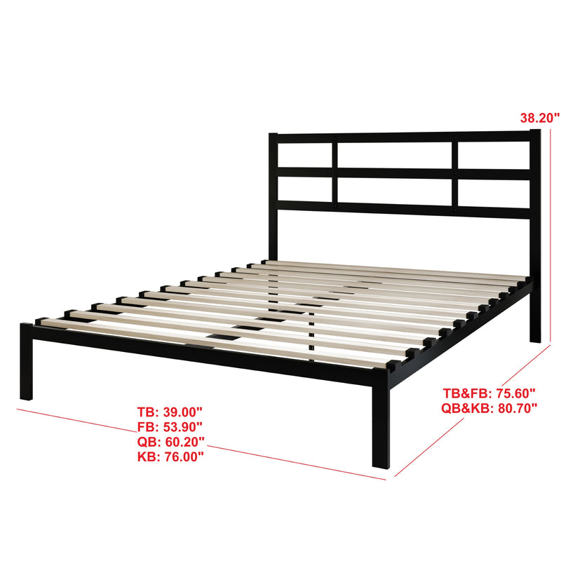Home Design Sumter Metal Bed Frame for Adult, Easy Assembly