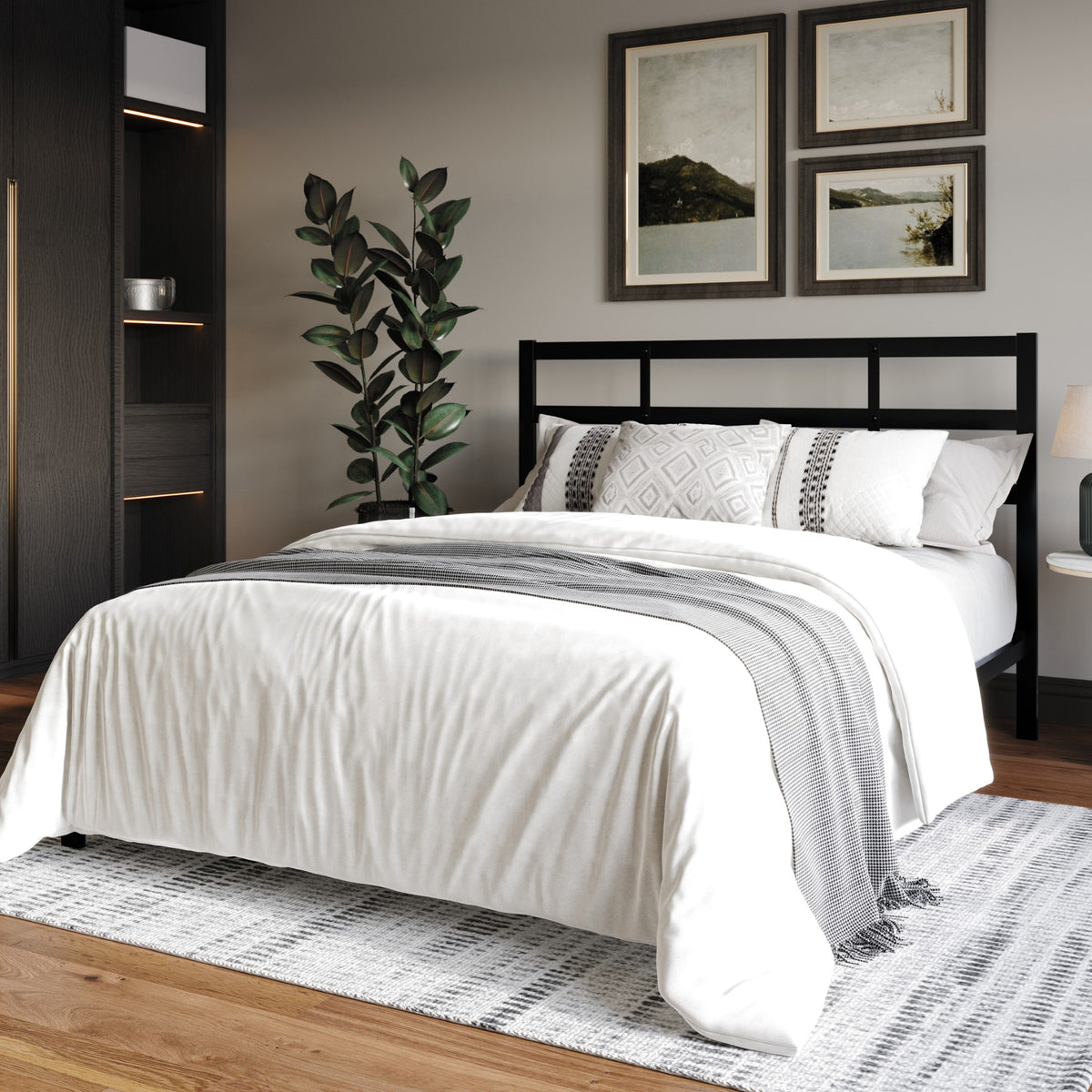 Home Design Sumter Metal Bed Frame for Adult, Easy Assembly