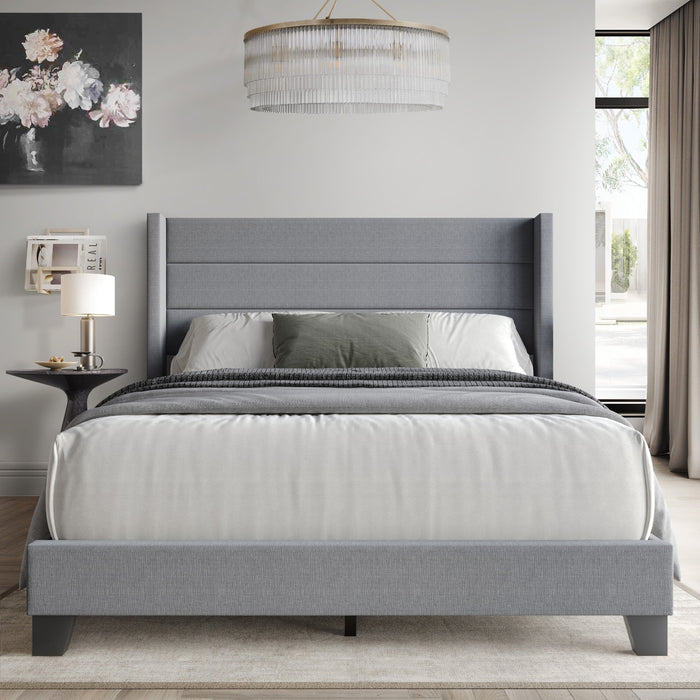 Home Design Niles Upholstered Panel Bed Frame