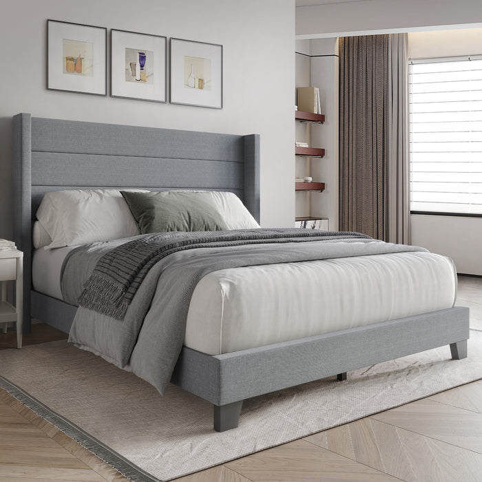 Home Design Niles Upholstered Panel Bed Frame