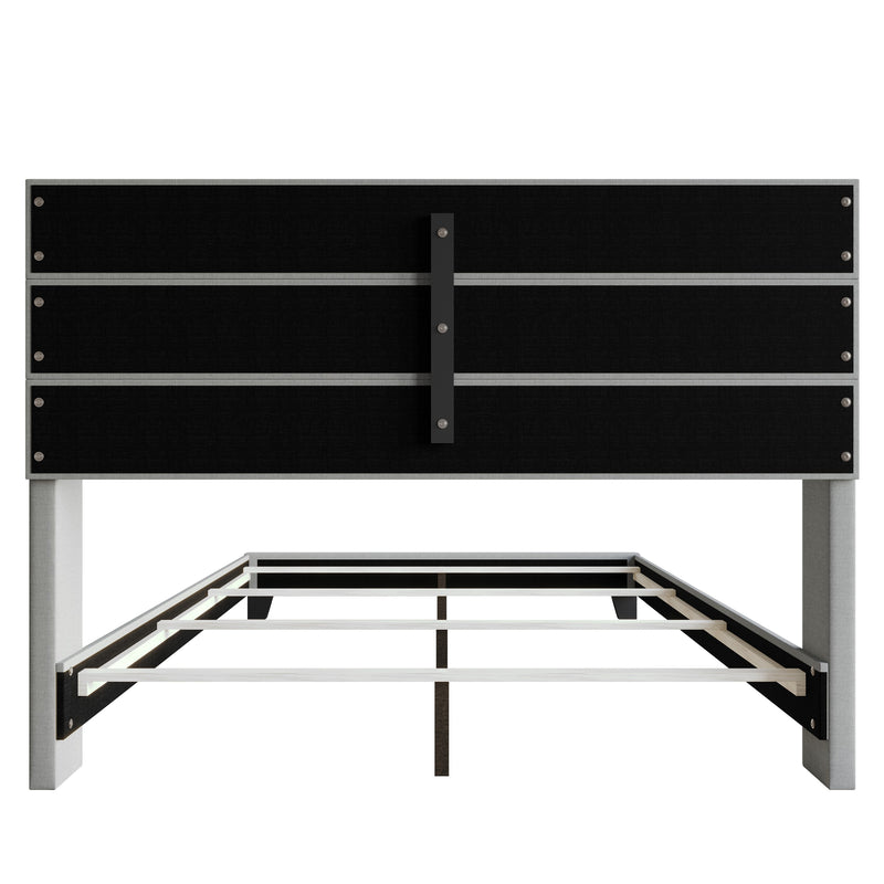 Home Design Niles Upholstered Panel Bed Frame