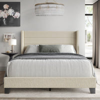 Home Design Niles Upholstered Panel Bed Frame
