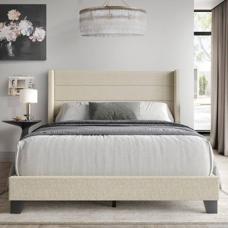Home Design Niles Upholstered Panel Bed Frame