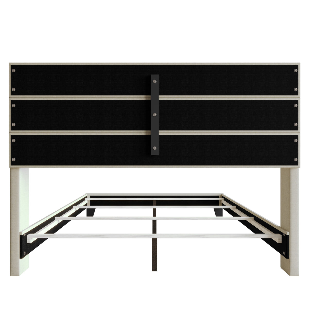 Home Design Niles Upholstered Panel Bed Frame