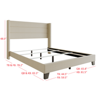 Home Design Niles Upholstered Panel Bed Frame