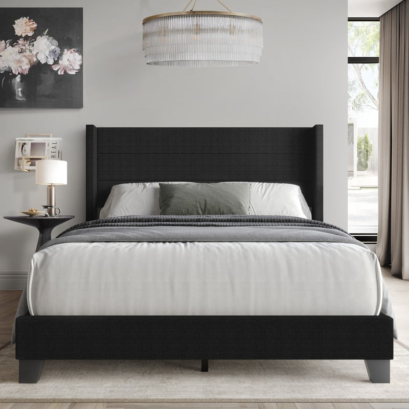 Home Design Niles Upholstered Panel Bed Frame