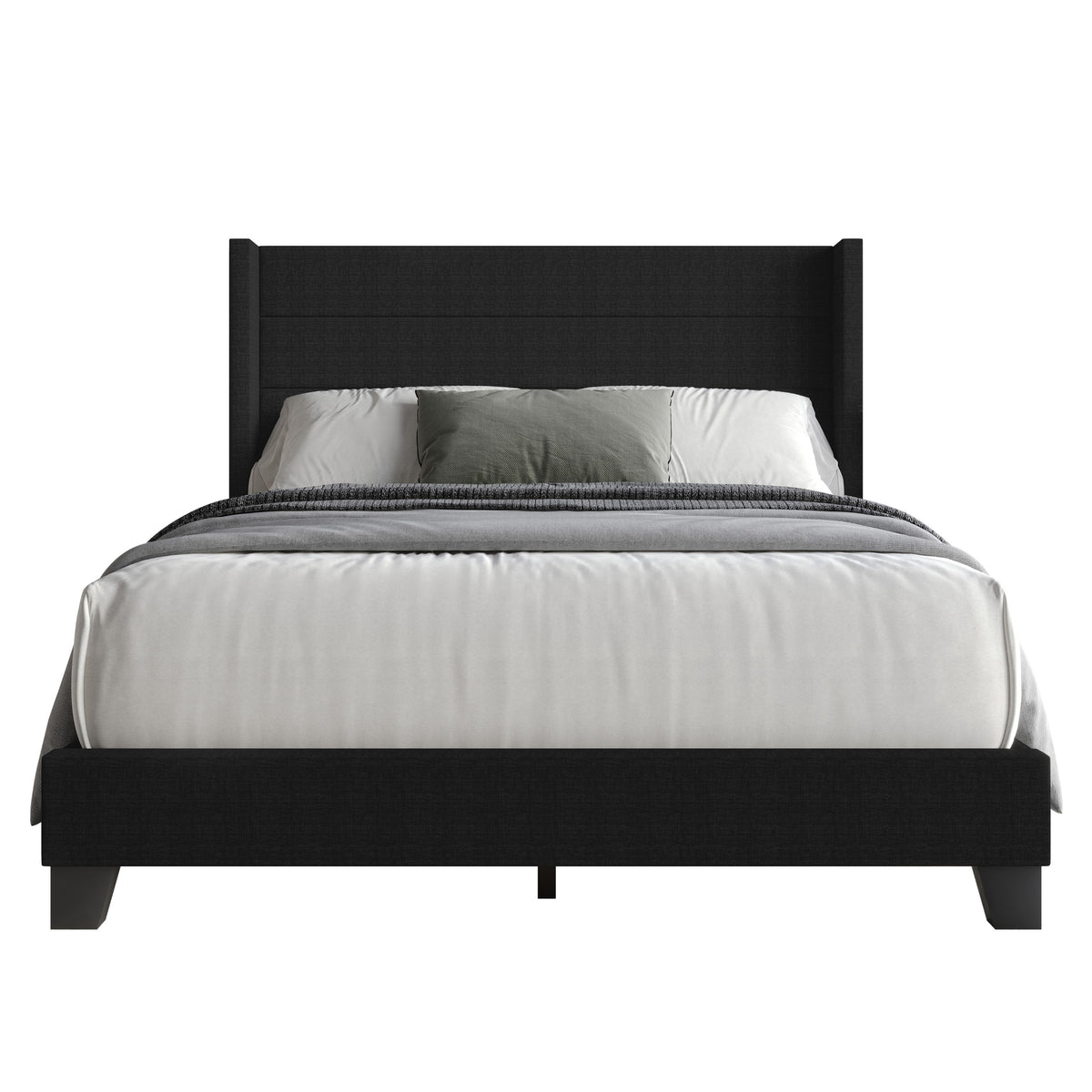 Home Design Niles Upholstered Panel Bed Frame