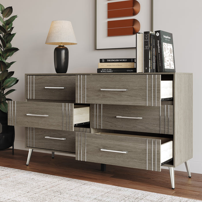 Home Design Ashwin 6 Drawer Dresser, Gray