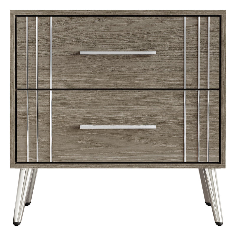 Home Design Ashwin 2 Drawer Nightstand, Gray