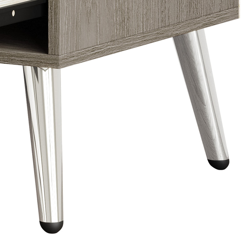 Home Design Ashwin 2 Drawer Nightstand, Gray