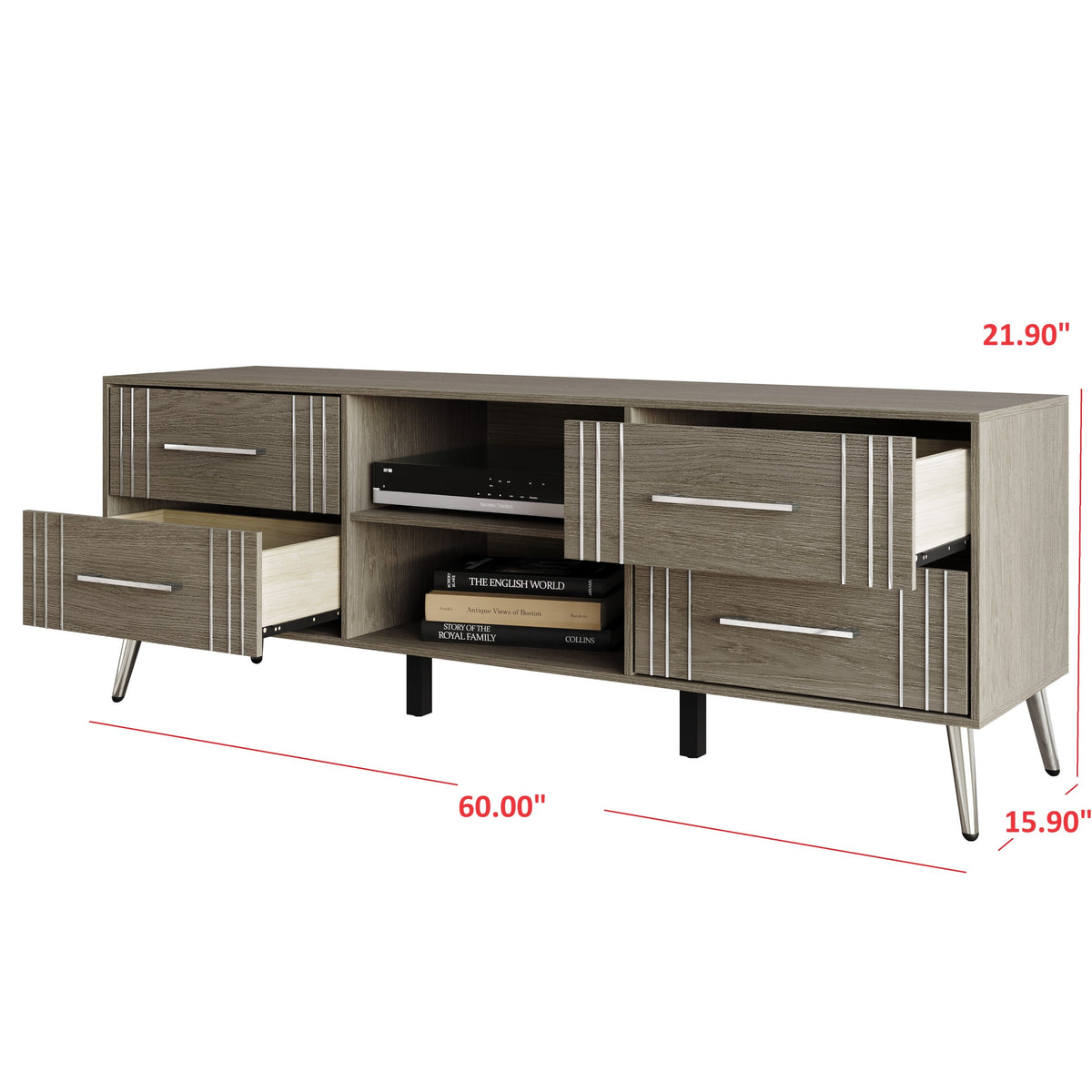 Home Design Ashwin TV Stand, Gray