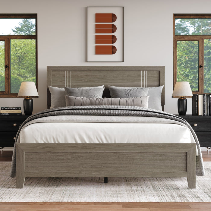 Home Design Ashwin Panel Bed Frame, Gray