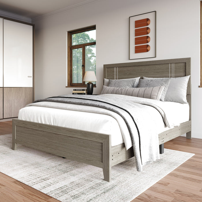 Home Design Ashwin Panel Bed Frame, Gray