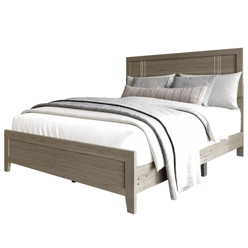 Home Design Ashwin Panel Bed Frame, Gray