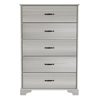 Home Design Harley 4-Piece Modern Light Gray Bedroom Furniture Set - Include Bed Frame, Chest, Dresser, Nightstand