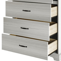 Home Design Harley 5-Drawer Chest, Modern Bedroom Storage Furniture, Light Gray Finish, Easy Assembly