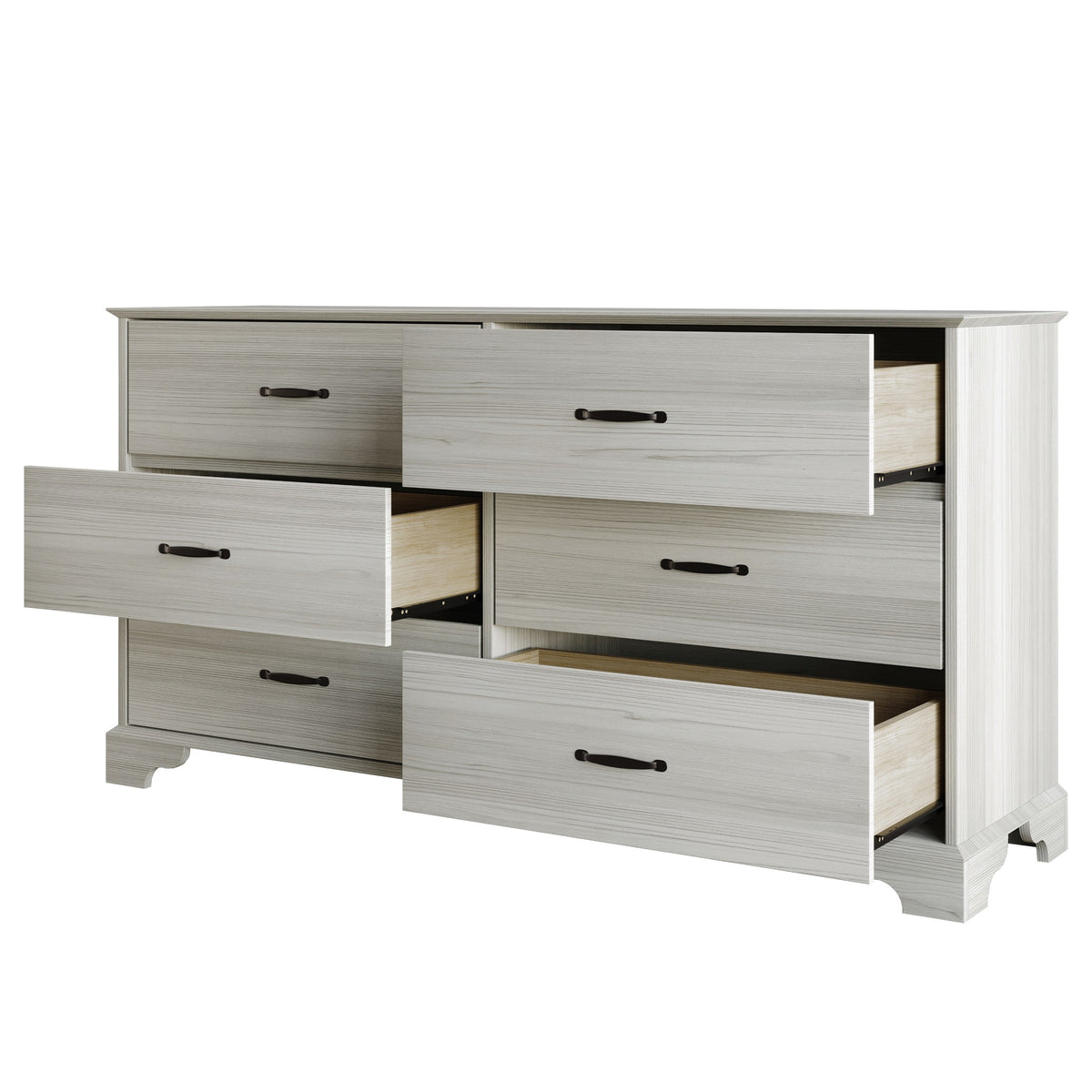 Home Design Harley 4-Piece Modern Light Gray Bedroom Furniture Set - Include Bed Frame, Chest, Dresser, Nightstand
