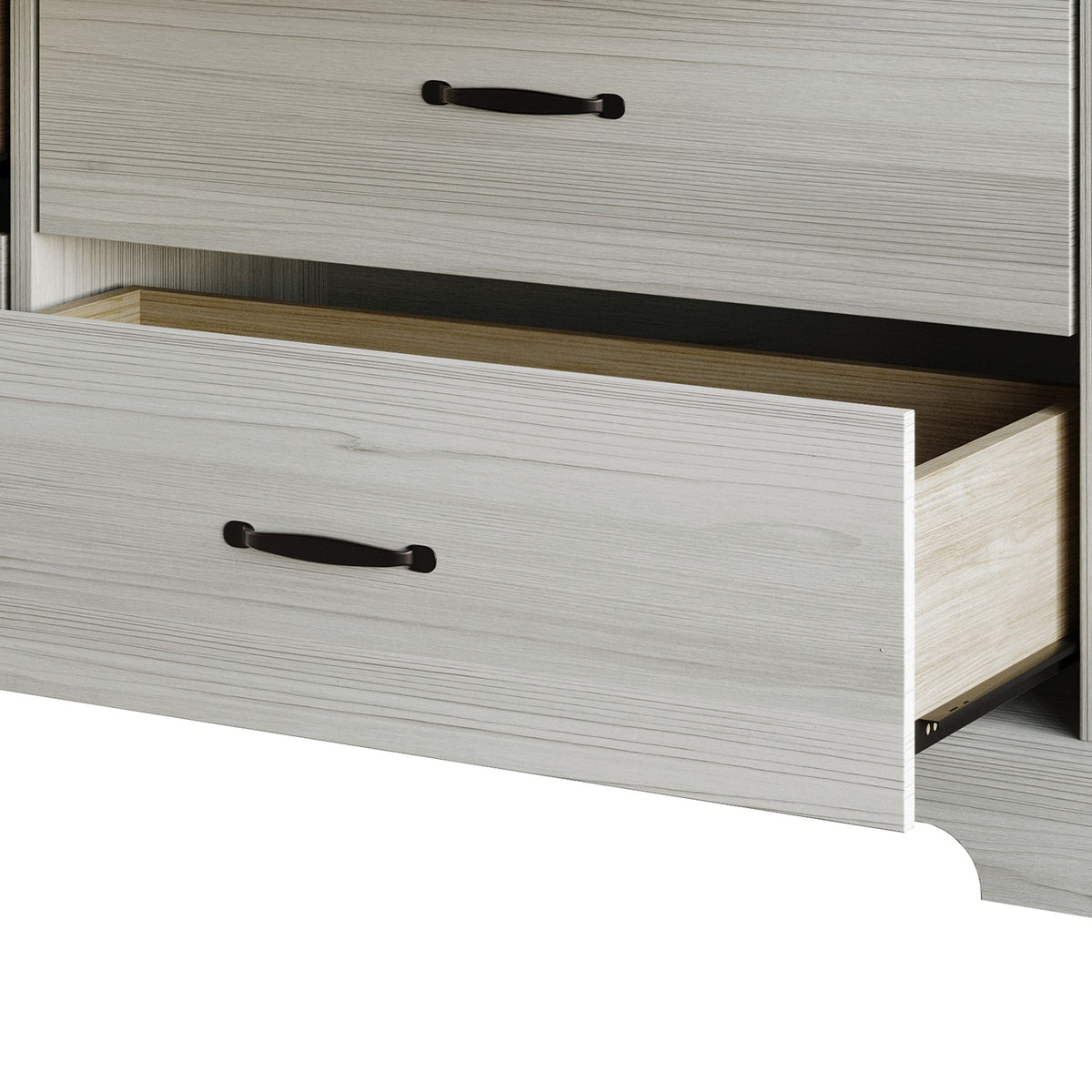 Home Design Harley 6-Drawer Dresser, Modern Bedroom Storage Furniture, Light Gray Finish, Easy Assembly