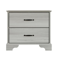 Home Design Harley 4-Piece Modern Light Gray Bedroom Furniture Set - Include Bed Frame, Chest, Dresser, Nightstand