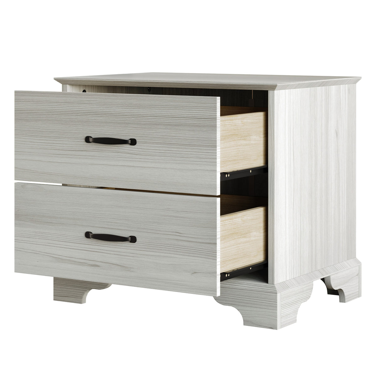 Home Design Harley 4-Piece Modern Light Gray Bedroom Furniture Set - Include Bed Frame, Chest, Dresser, Nightstand