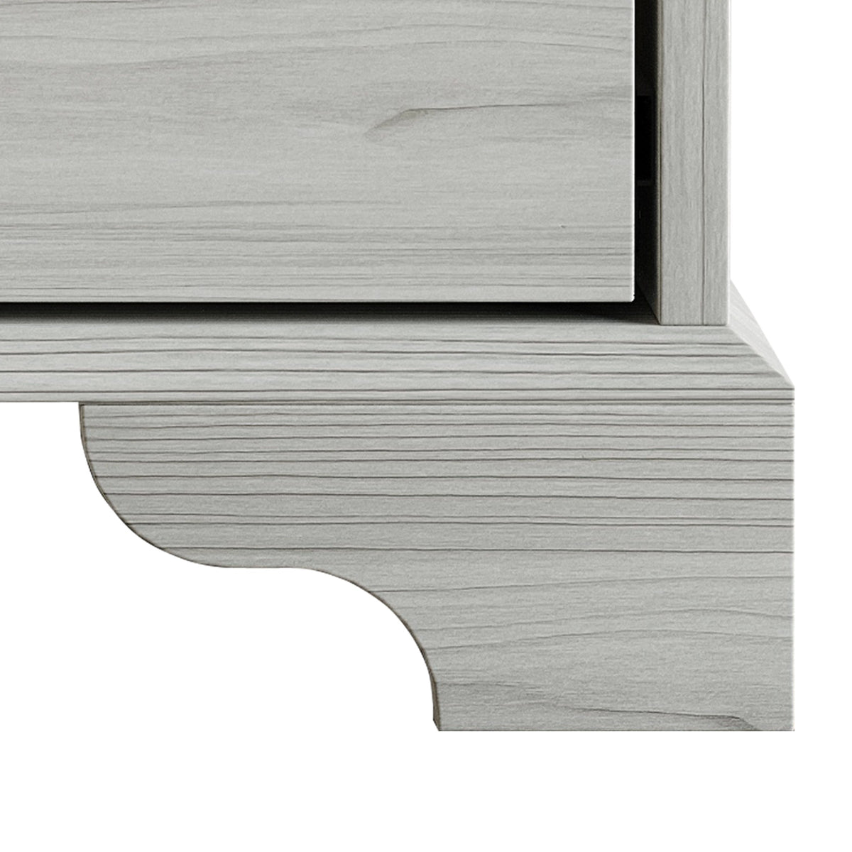 Home Design Harley 2-Drawer Nightstand, Modern Bedroom Storage Furniture, Light Gray Finish, Easy Assembly