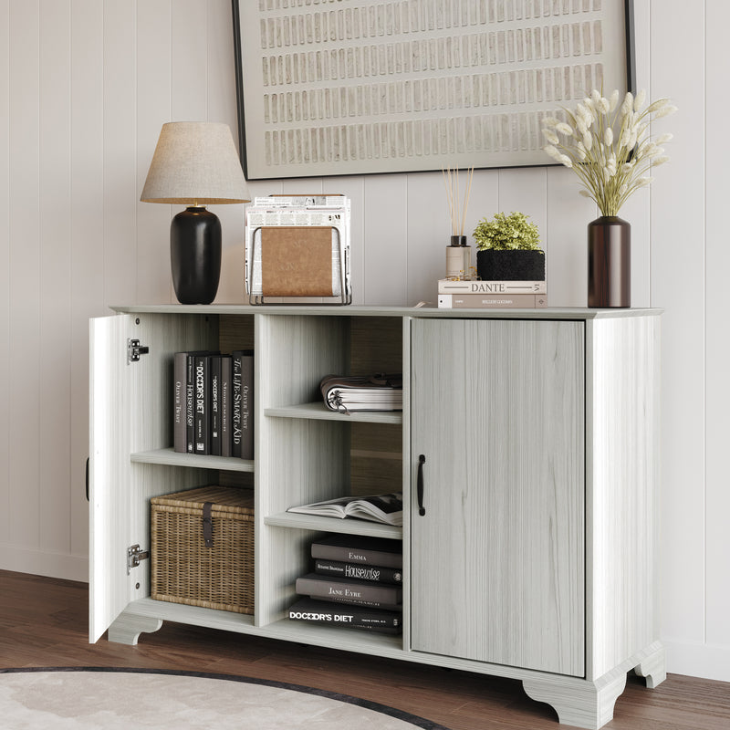 Home Design Harley Sideboard, Modern Bedroom Storage Furniture, Light Gray Finish, Easy Assembly