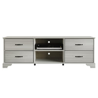 Home Design Harley TV Stand, Modern Bedroom Storage Furniture, Light Gray Finish, Easy Assembly