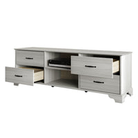 Home Design Harley TV Stand, Modern Bedroom Storage Furniture, Light Gray Finish, Easy Assembly
