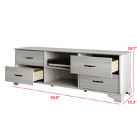Home Design Harley TV Stand, Modern Bedroom Storage Furniture, Light Gray Finish, Easy Assembly