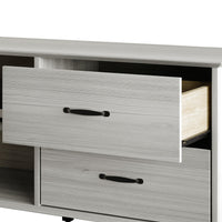 Home Design Harley TV Stand, Modern Bedroom Storage Furniture, Light Gray Finish, Easy Assembly