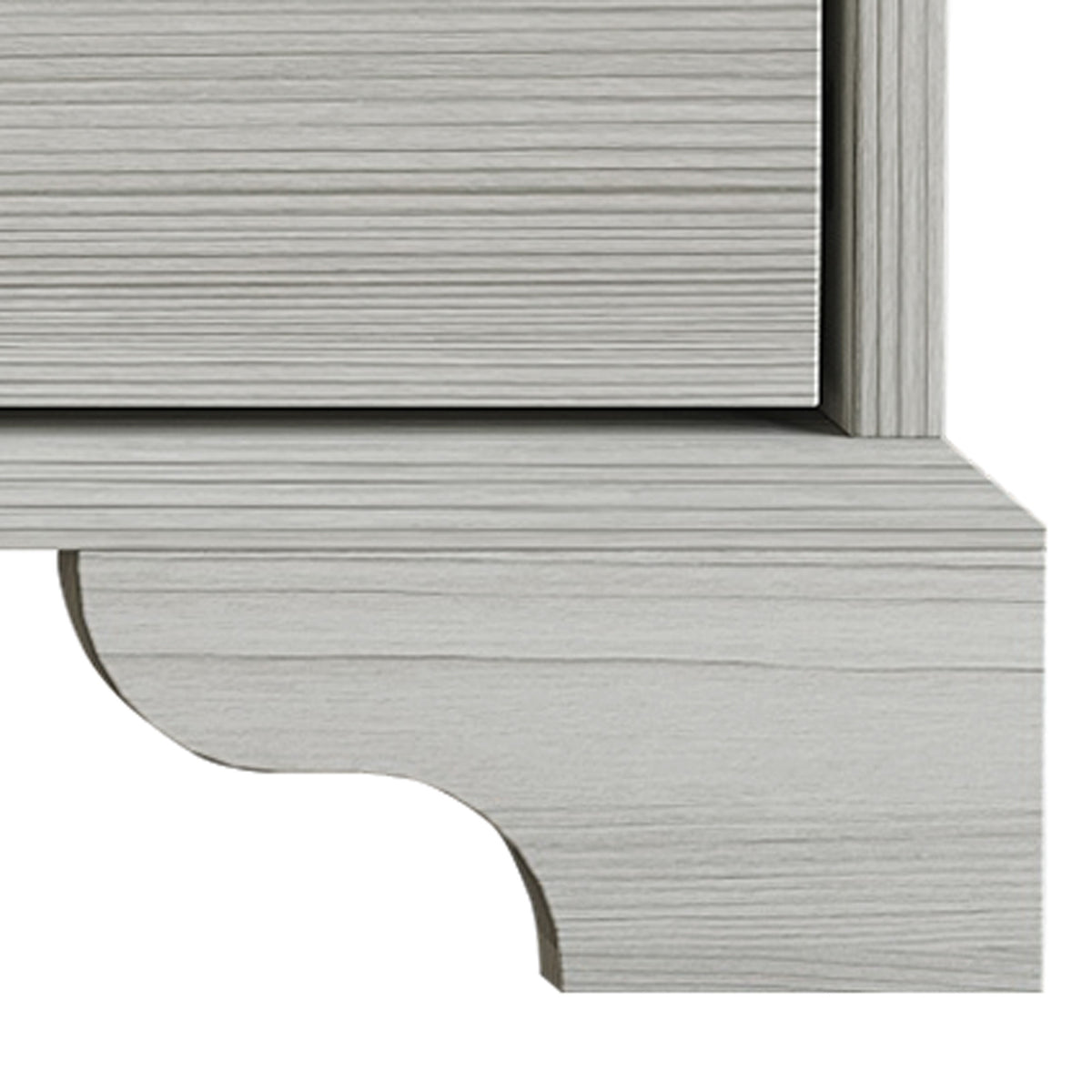 Home Design Harley TV Stand, Modern Bedroom Storage Furniture, Light Gray Finish, Easy Assembly