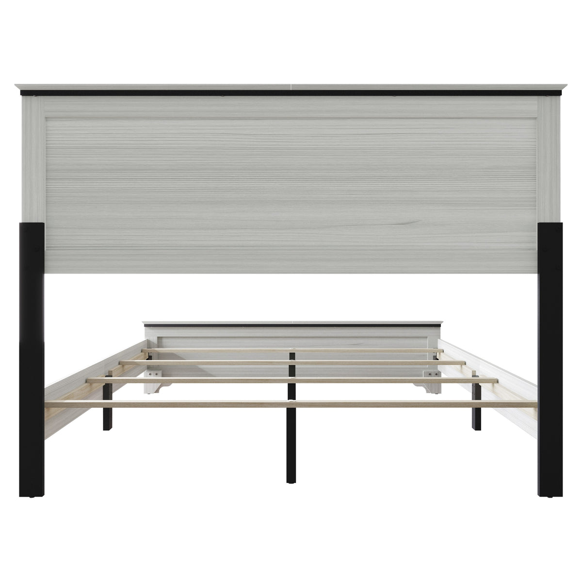Home Design Harley 4-Piece Modern Light Gray Bedroom Furniture Set - Include Bed Frame, Chest, Dresser, Nightstand