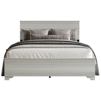 Home Design Harley Panel Bed Frame With Wood Headboard & Footboard, Require Box Spring, Light Gray, Easy Assembly