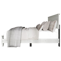 Home Design Harley Panel Bed Frame With Wood Headboard & Footboard, Require Box Spring, Light Gray, Easy Assembly