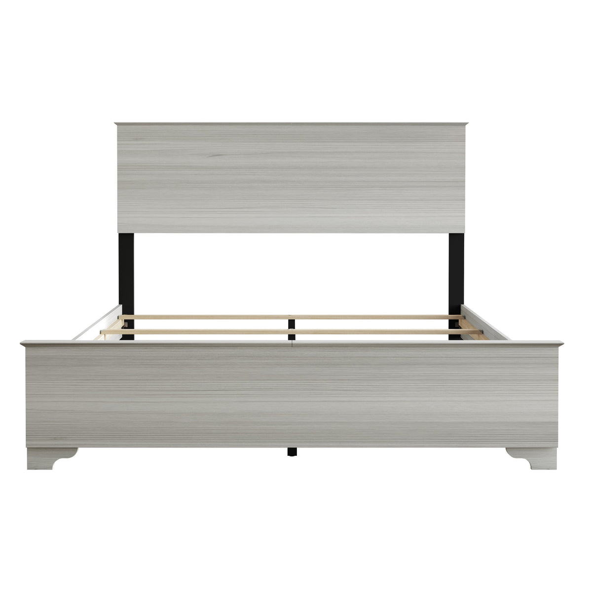 Home Design Harley 4-Piece Modern Light Gray Bedroom Furniture Set - Include Bed Frame, Chest, Dresser, Nightstand