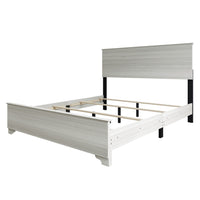 Home Design Harley Panel Bed Frame With Wood Headboard & Footboard, Require Box Spring, Light Gray, Easy Assembly