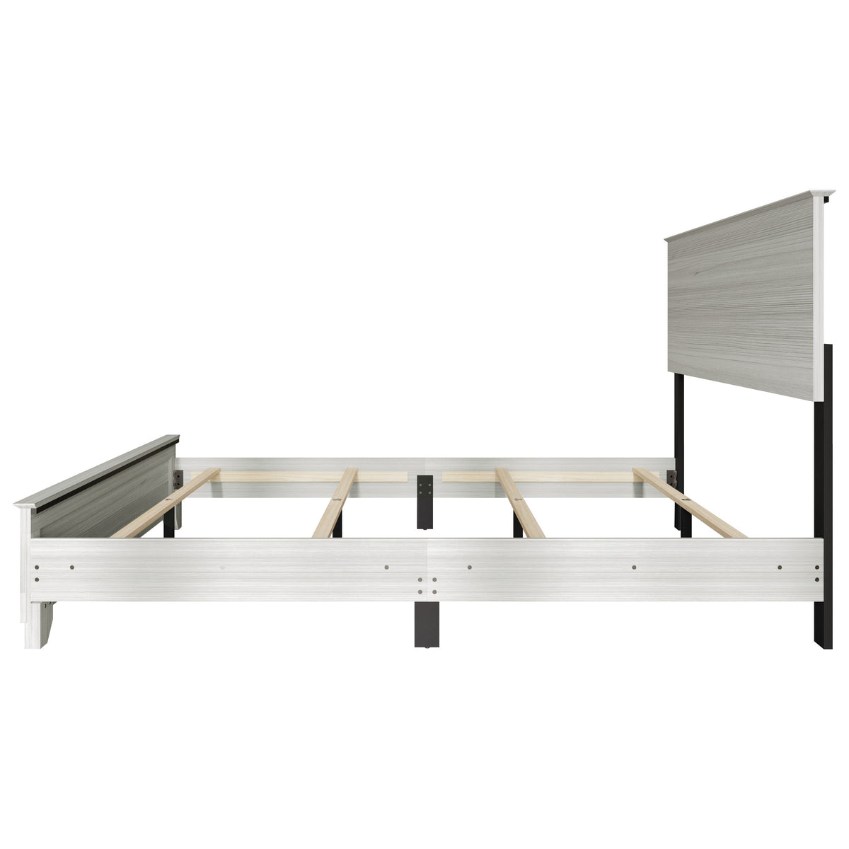 Home Design Harley 4-Piece Modern Light Gray Bedroom Furniture Set - Include Bed Frame, Chest, Dresser, Nightstand