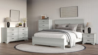 Home Design Harley 4-Piece Modern Light Gray Bedroom Furniture Set - Include Bed Frame, Chest, Dresser, Nightstand