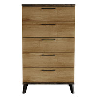 Home Design Emersyn 5 Drawer Chest, Natural Oak